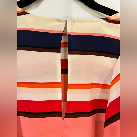 Kate spade oversized rainbow silk blouse small multi color puff sleeves girlcore - Picture 9 of 12